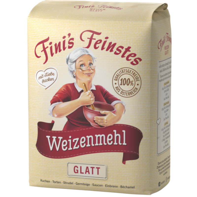 Fini´s Feinstes Weizenmehl glatt Type 700 1 kg Universelles Mehl für Brot, Pizza und Gebäck